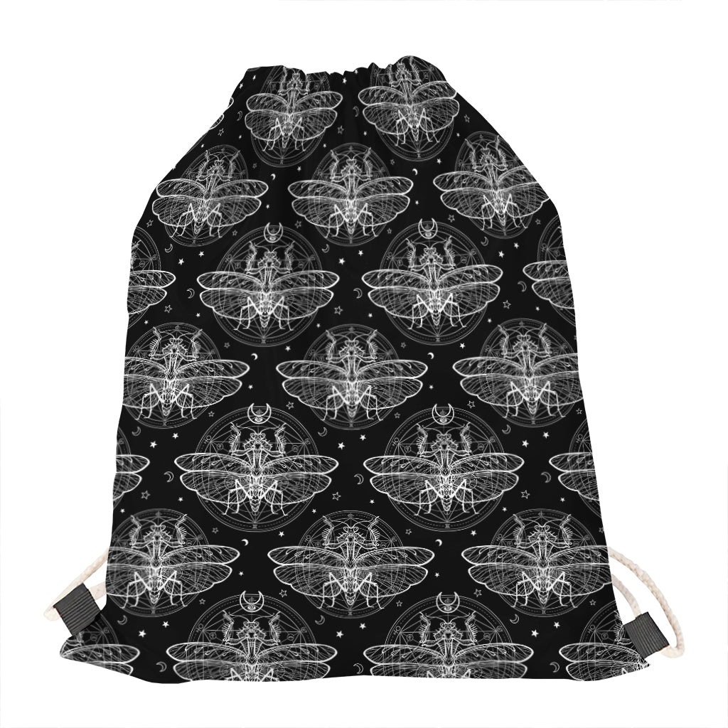 Mantis Spirit Animal Pattern Print Drawstring Bag