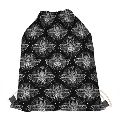 Mantis Spirit Animal Pattern Print Drawstring Bag