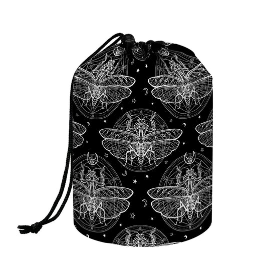 Mantis Spirit Animal Pattern Print Drawstring Makeup Bag