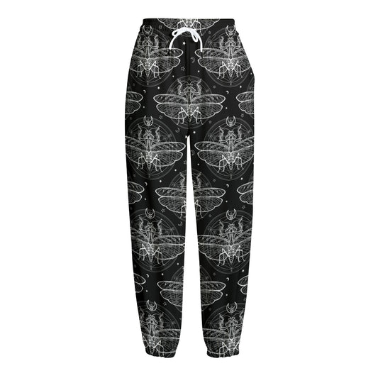 Mantis Spirit Animal Pattern Print Fleece Lined Knit Pants