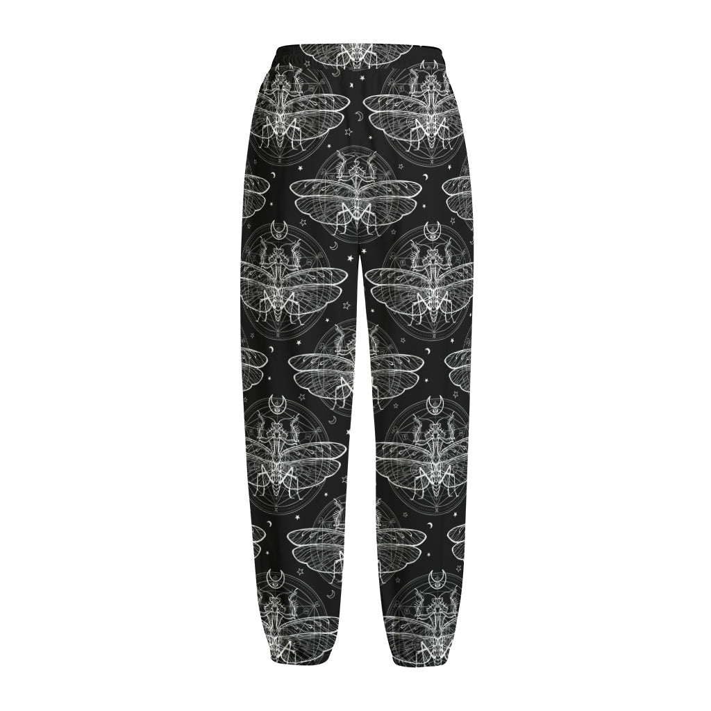 Mantis Spirit Animal Pattern Print Fleece Lined Knit Pants