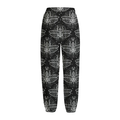 Mantis Spirit Animal Pattern Print Fleece Lined Knit Pants