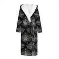 Mantis Spirit Animal Pattern Print Hooded Bathrobe