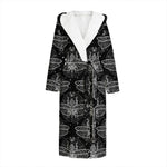 Mantis Spirit Animal Pattern Print Hooded Bathrobe