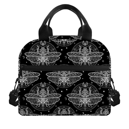 Mantis Spirit Animal Pattern Print Insulated Lunch Bag