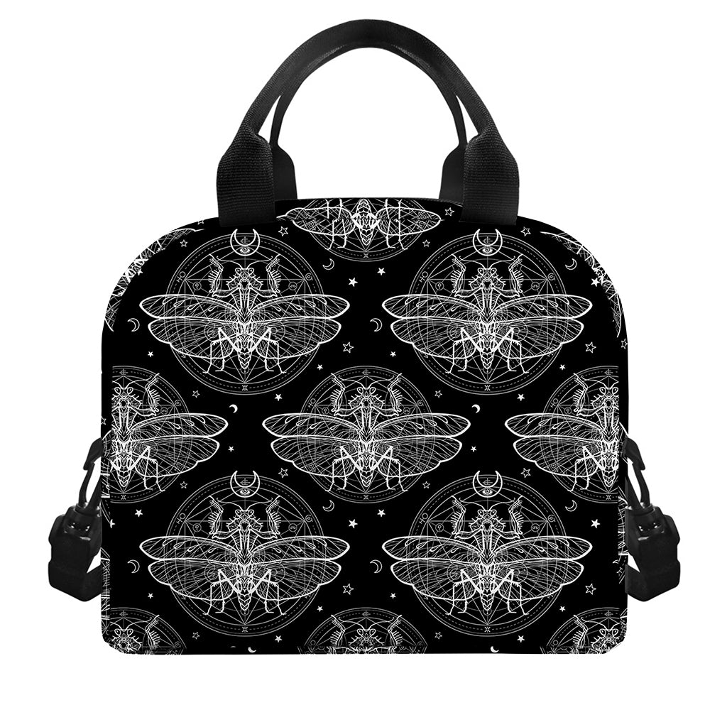 Mantis Spirit Animal Pattern Print Insulated Lunch Bag
