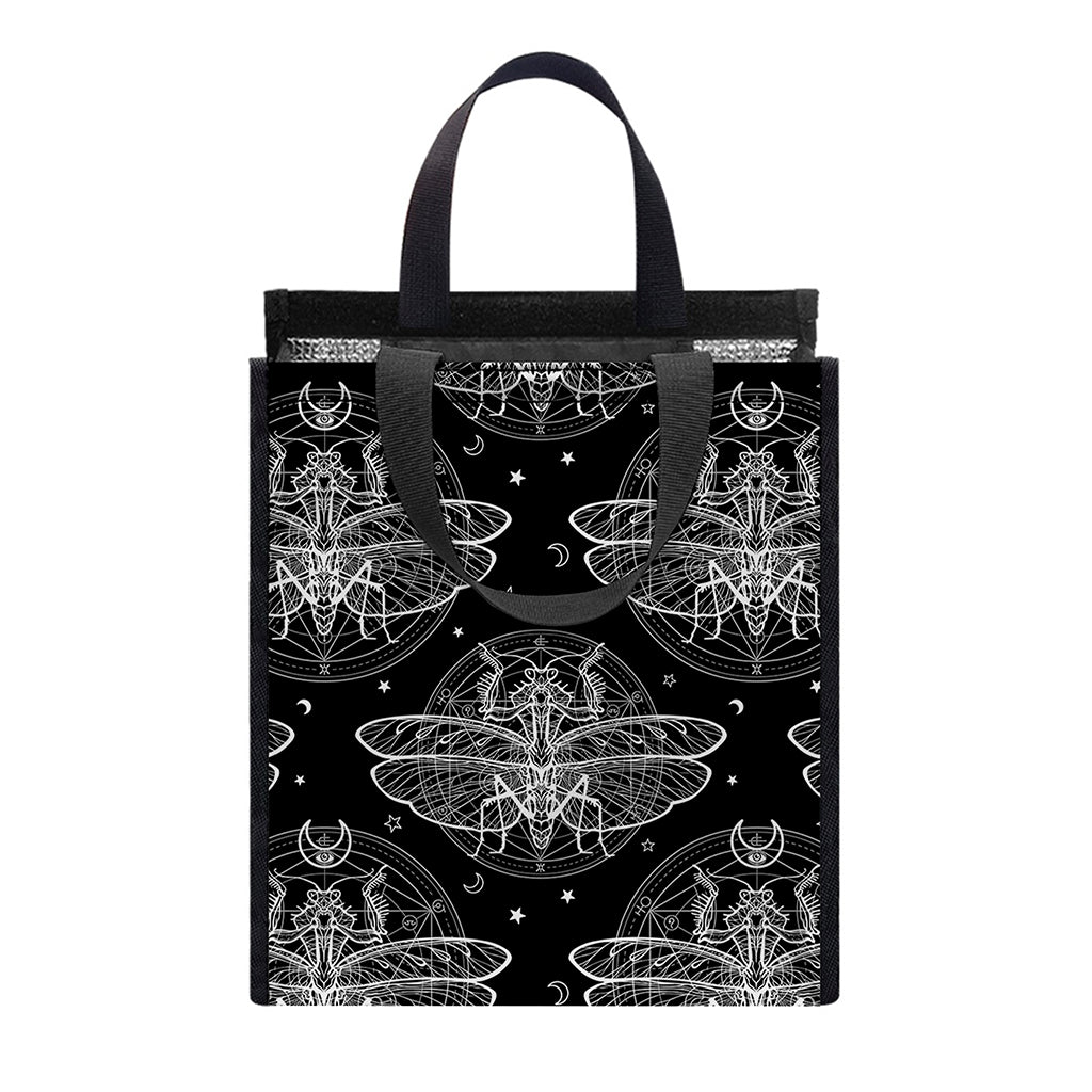 Mantis Spirit Animal Pattern Print Insulated Lunch Tote