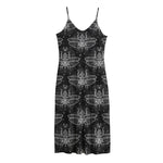 Mantis Spirit Animal Pattern Print Jersey Midi Cami Dress