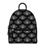 Mantis Spirit Animal Pattern Print Leather Backpack
