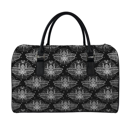 Mantis Spirit Animal Pattern Print Leather Duffle Bag