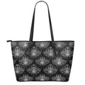 Mantis Spirit Animal Pattern Print Leather Tote Bag With Zipper