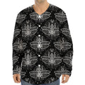 Mantis Spirit Animal Pattern Print Long Sleeve Baseball Jersey