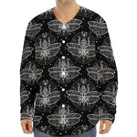 Mantis Spirit Animal Pattern Print Long Sleeve Baseball Jersey