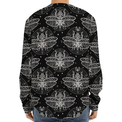 Mantis Spirit Animal Pattern Print Long Sleeve Baseball Jersey