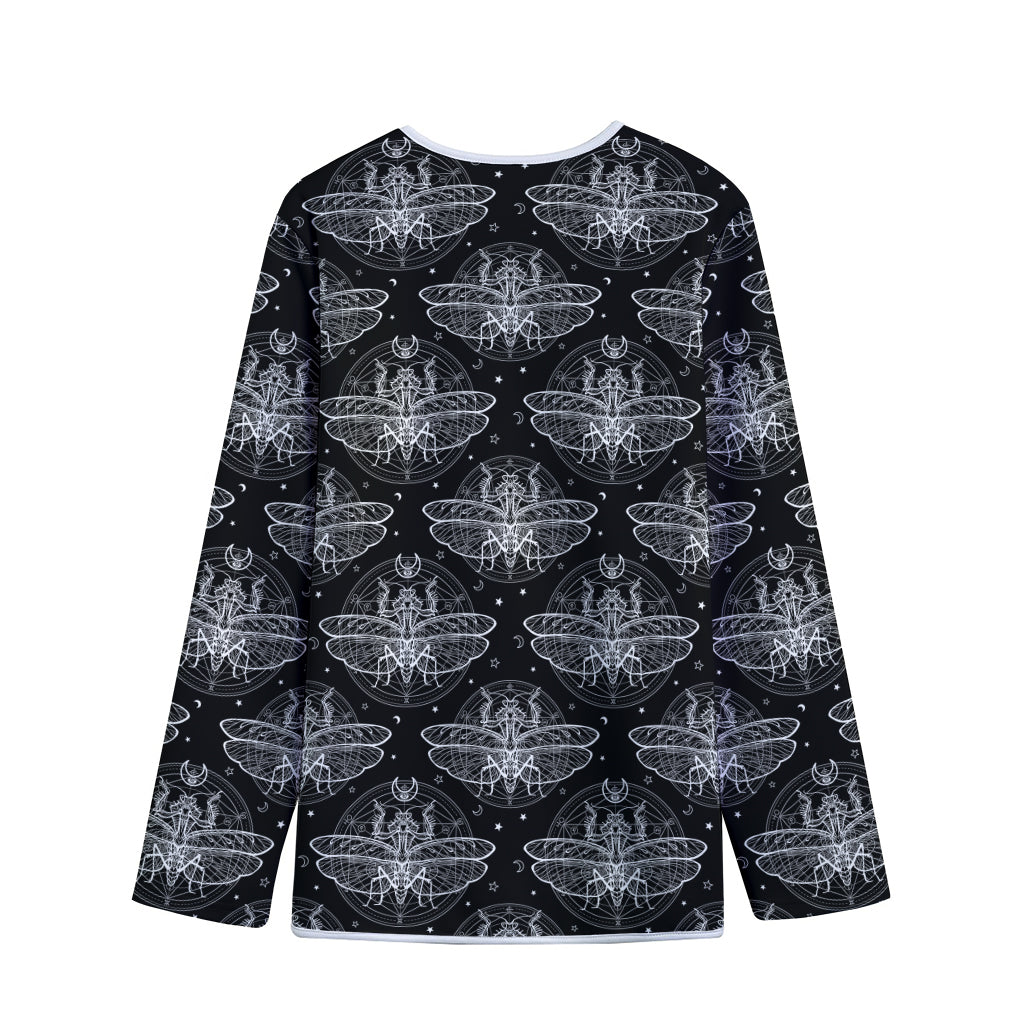 Mantis Spirit Animal Pattern Print Long Sleeve Short Coat