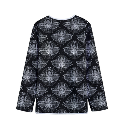 Mantis Spirit Animal Pattern Print Long Sleeve Short Coat
