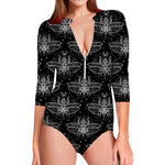 Mantis Spirit Animal Pattern Print Long Sleeve Swimsuit