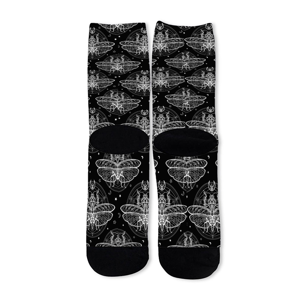 Mantis Spirit Animal Pattern Print Long Socks