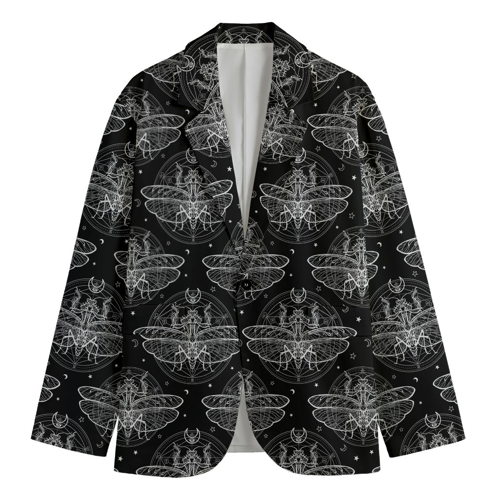 Mantis Spirit Animal Pattern Print Men's Blazer