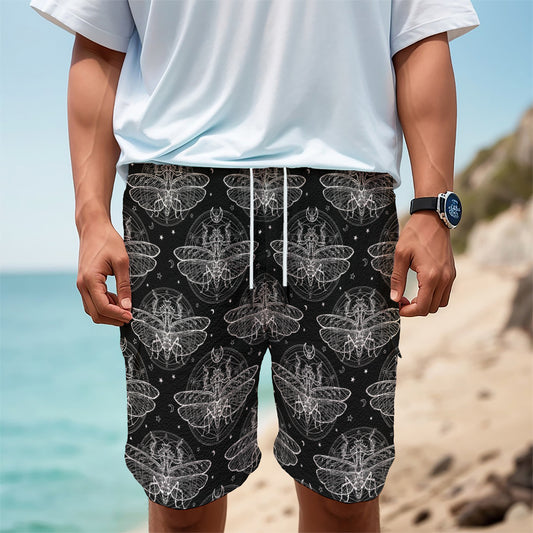 Mantis Spirit Animal Pattern Print Men's Cargo Shorts