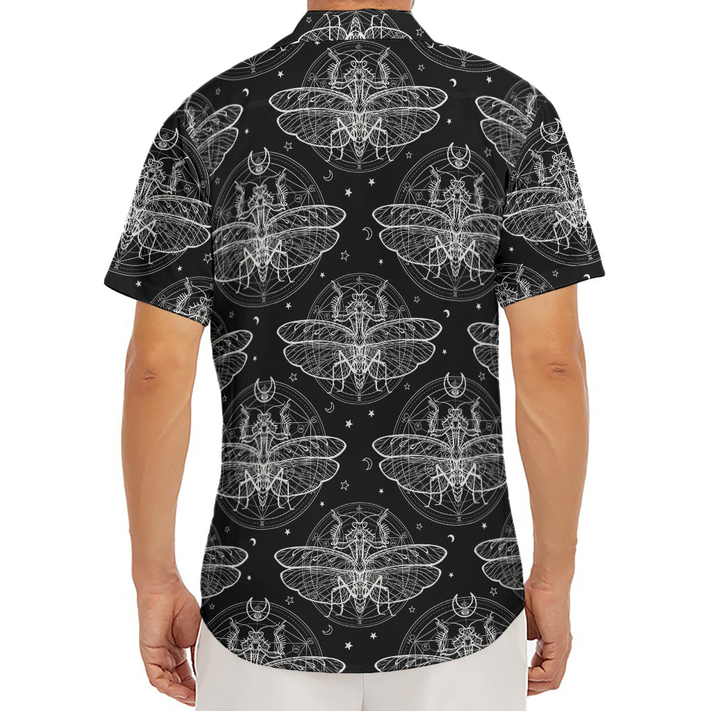 Mantis Spirit Animal Pattern Print Men's Deep V-Neck Shirt