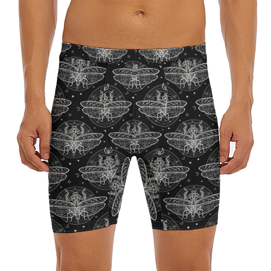 Mantis Spirit Animal Pattern Print Men's Long Boxer Briefs