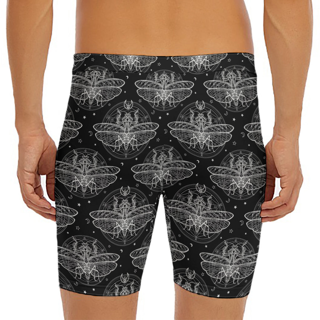 Mantis Spirit Animal Pattern Print Men's Long Boxer Briefs