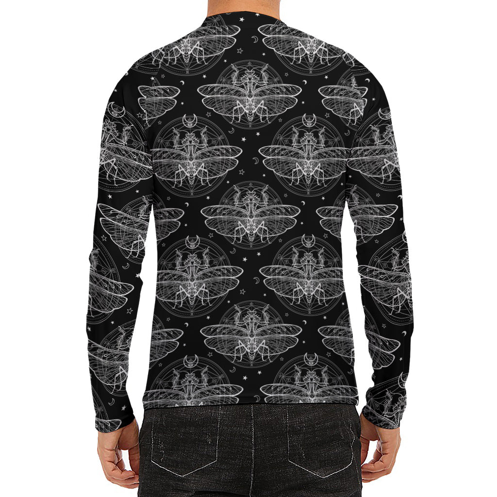 Mantis Spirit Animal Pattern Print Men's Long Sleeve Rash Guard