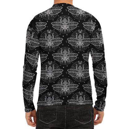 Mantis Spirit Animal Pattern Print Men's Long Sleeve Rash Guard