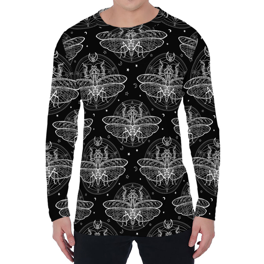 Mantis Spirit Animal Pattern Print Men's Long Sleeve T-Shirt