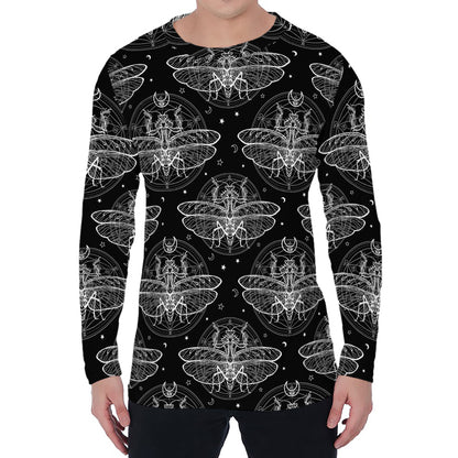 Mantis Spirit Animal Pattern Print Men's Long Sleeve T-Shirt