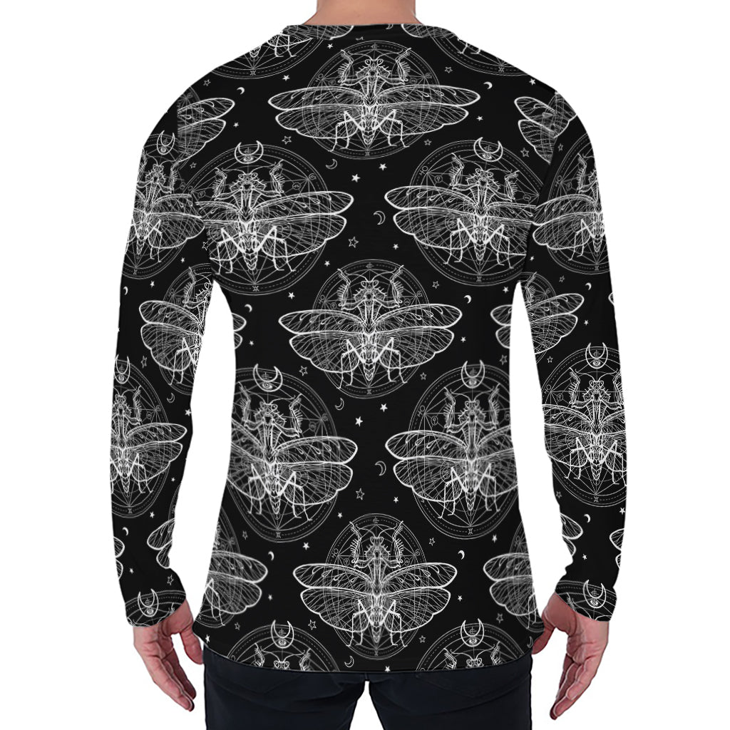 Mantis Spirit Animal Pattern Print Men's Long Sleeve T-Shirt