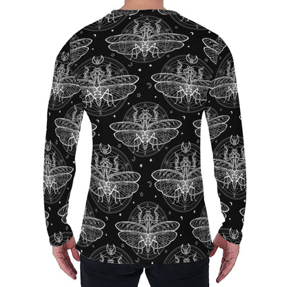 Mantis Spirit Animal Pattern Print Men's Long Sleeve T-Shirt