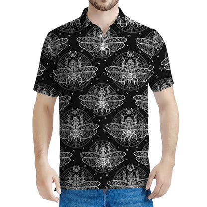 Mantis Spirit Animal Pattern Print Men's Polo Shirt