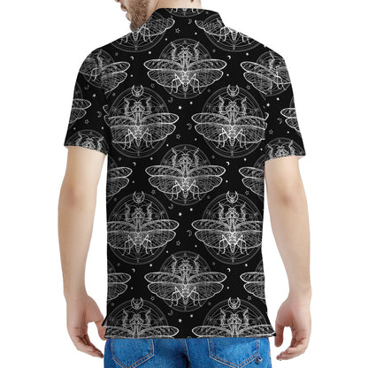 Mantis Spirit Animal Pattern Print Men's Polo Shirt