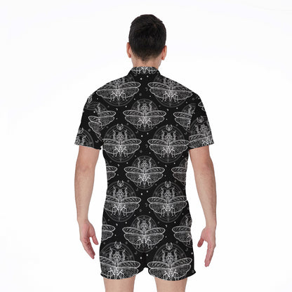 Mantis Spirit Animal Pattern Print Men's Rompers