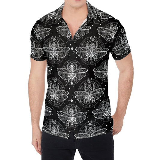 Mantis Spirit Animal Pattern Print Men's Shirt