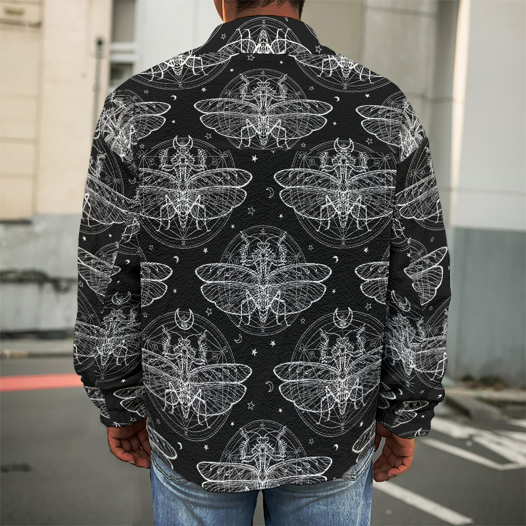 Mantis Spirit Animal Pattern Print Men's Shirt Jacket