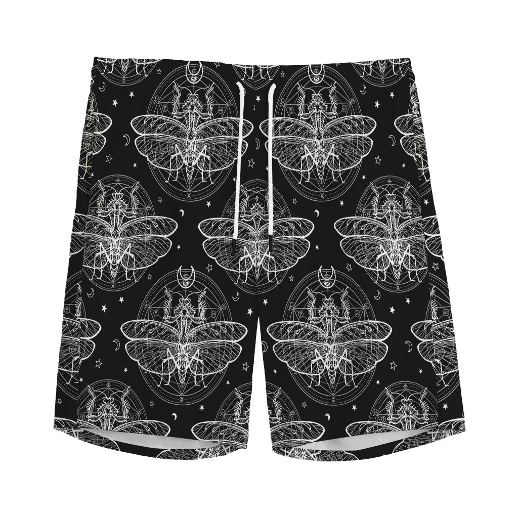 Mantis Spirit Animal Pattern Print Men's Sports Shorts