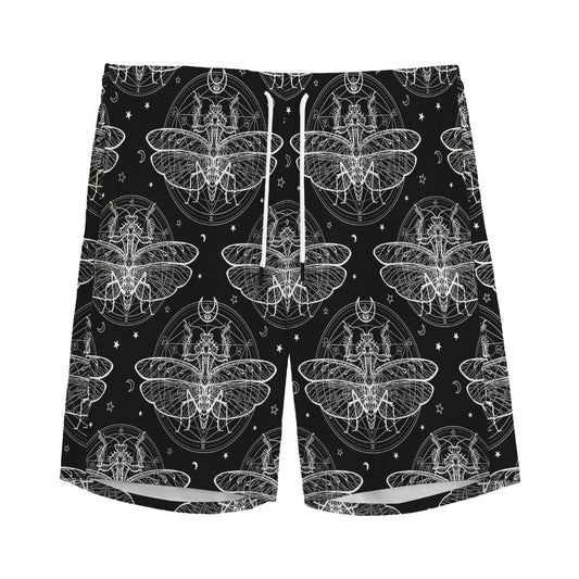 Mantis Spirit Animal Pattern Print Men's Sports Shorts