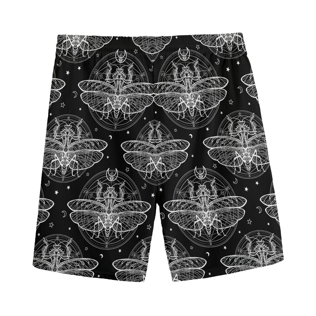 Mantis Spirit Animal Pattern Print Men's Sports Shorts