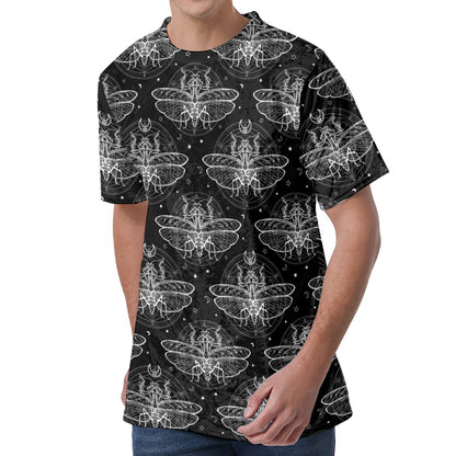 Mantis Spirit Animal Pattern Print Men's Velvet T-Shirt