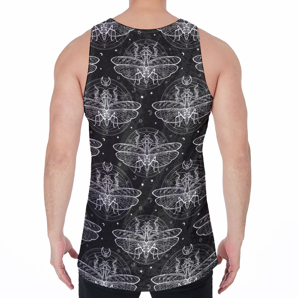 Mantis Spirit Animal Pattern Print Men's Velvet Tank Top