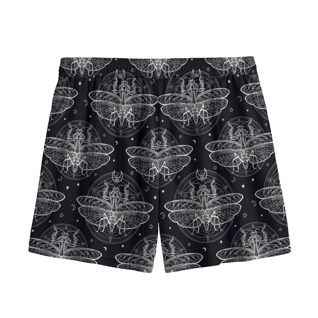 Mantis Spirit Animal Pattern Print Mesh Shorts