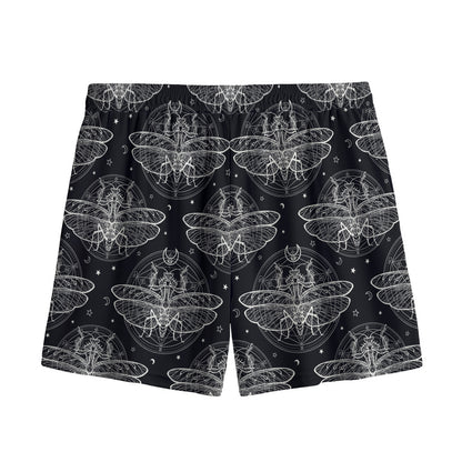 Mantis Spirit Animal Pattern Print Mesh Shorts