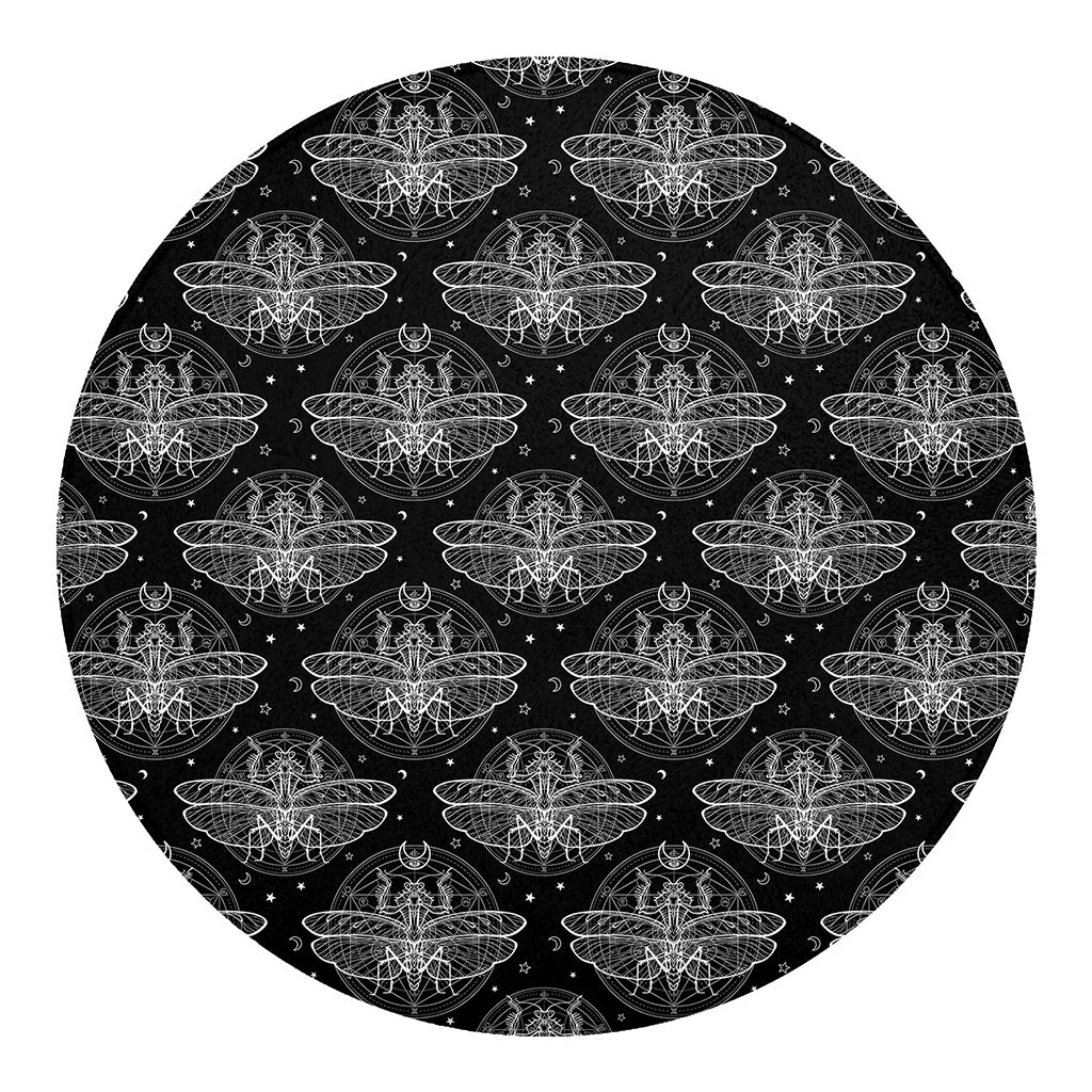 Mantis Spirit Animal Pattern Print Round Blanket