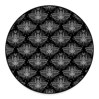 Mantis Spirit Animal Pattern Print Round Floor Mat
