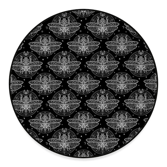 Mantis Spirit Animal Pattern Print Round Floor Mat