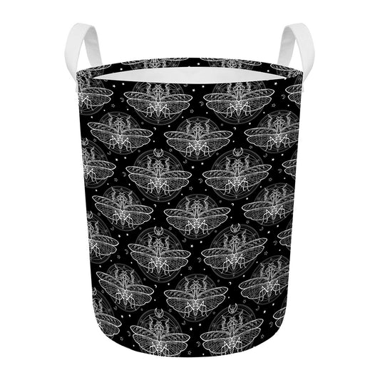 Mantis Spirit Animal Pattern Print Round Laundry Basket
