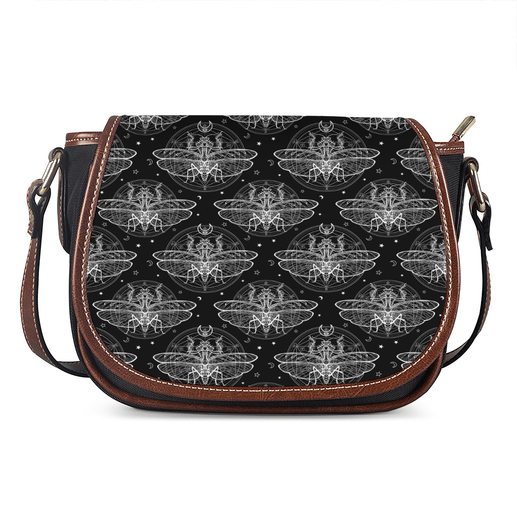 Mantis Spirit Animal Pattern Print Saddle Bag